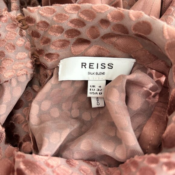 Reiss Della Burnout Snake Print Silk Blend Blouse - Picture 10 of 10